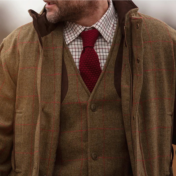 2026 Alan Paine Mens Combrook Tweed Gilet COMGWCT - Sage